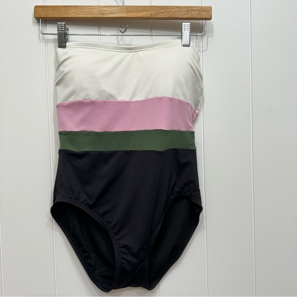 Kate Spade Women's Colorblocked Strapless One Piece Swimsuit Bathing Suit Size S - Picture 4 of 12